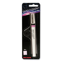 Koh-I-Noor 3165 Series Rapidograph Technical Drawing Fountain Pen, 4x0 0.18 mm, White/Pink Barrel
