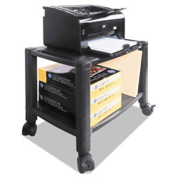 Kantek Mobile Printer Stand, Two-Shelf, 20w x 13.25d x 14.13h, Black
