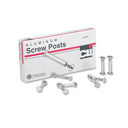 Charles Leonard Post Binder Aluminum Screw Posts, 3/16 in Diameter, 1 in Long, 100/Box