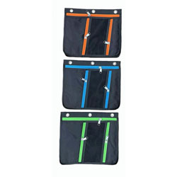 Charles Leonard Triple-pocket Pencil Pouches - 11 in Height x 9.5 in Width - Ring Binder - Multi - Nylon - 24