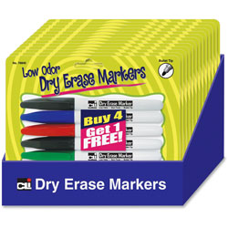 Charles Leonard Dry Erase Pocket Markers, Bullet Tip, 12CD/DS, Ast