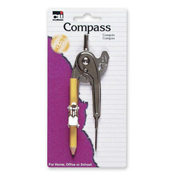 Charles Leonard Ball Bearing Compass, w/ Pencil/Centimeter Guide, Aluminum
