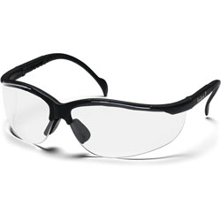 Impact Curve Lens Safety Eyewear, Clear/Black