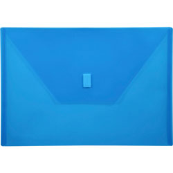 Lion Poly Envelope, Hook and Loop Closure, 13" x 9 3/8" Blue