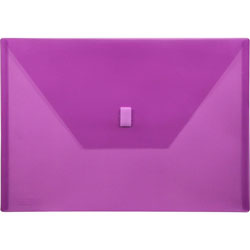 Lion Poly Envelope, Hook and Loop Closure, 13" x 9 3/8" Purple