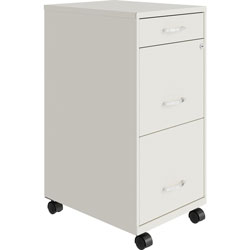 Lorell SOHO Box/File/File Mobile File Cabinet, 14.3 in x 18 in x 26.5 in, White