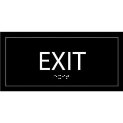 Lorell Exit Sign, 1 Each, 4 in Width x 8 in Height, Rectangular Shape, Easy Readability, Injection-molded, Plastic, Black
