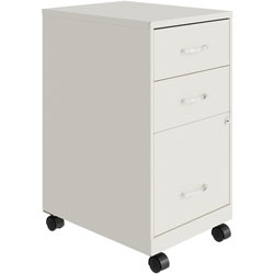 Lorell SOHO SOHOThe 3-Drawer Organizer Cabinet, 14.3 in x 18 in x 26.7 in, 3 x Box Drawer(s), Box Drawer(s), File Drawer(s), Material: Metal, Finish: White