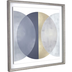 Lorell Circle Design Framed Abstract Art, 29.25 in x 29.25 in Frame Size, 1 Each, Gray, Yellow