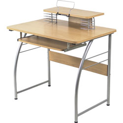 Lorell Computer Desk, Laminate, 23-3/5 in x 35-2/5 in x 35-1/5 in, MPL