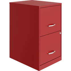 Lorell SOHO 18 in 2-drawer File Cabinet, 14.3 in x 18 in x 24.5 in, 2 x File Drawer(s), Material: Plastic Pull, Steel, Finish: Red, Baked Enamel