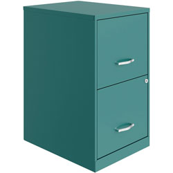 Lorell SOHO 18 in 2-Drawer File Cabinet - 14.3 in x 18 in x 24.5 in - 2 x Drawer(s) for File - Letter - Locking Drawer, Glide Suspension, Pull Handle, Durable - Baked Enamel - Recycled