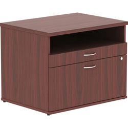 Lorell File Cabinet Credenza, Open Shelf, 29-1/2 in x 22 in x 23-1/8 in, Mahogany