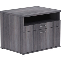 Lorell File Cabinet Credenza, Open Shelf, 29-1/2 in x 22 in x 23-1/8 in, Charcoal