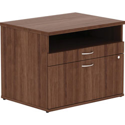 Lorell File Cabinet Credenza, Open Shelf, 29-1/2 inx22 inx23-1/8 in, Walnut