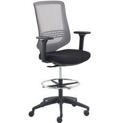 Lorell Swap Sit-To-Stand Chair, Black Fabric Seat, Nylon Frame, 19.75 in Seat Width x 17.75 in Seat Depth, 28 in Width x 26.3 in Depth x 53.8 in Height, 1 Each