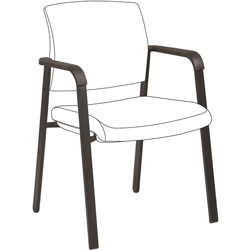 Lorell Guest Chair Frame, Padded Arm, 22-9/10 inx22-3/5 inx32-1/10 in, Black