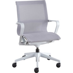 Lorell Executive Mesh Mid-back Chair, Nylon Seat, Nylon, Mesh Back, Plastic Frame, 5-star Base, Gray, 26.3 in Width x 26.3 in Depth x 38.5 in Height, 1 Each