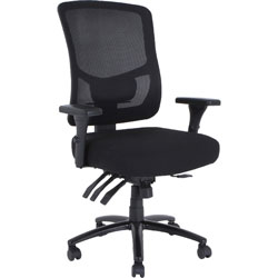 Lorell Big & Tall Mesh Back Chair, Fabric Seat, Black, 29.5 in Width x 27.5 in Depth x 44.6 in Height, 1 Each