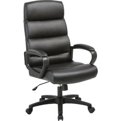 Lorell Executive Chair, High-Back, 25 inWx26-1/2 inLx46-1/2 inH, Black
