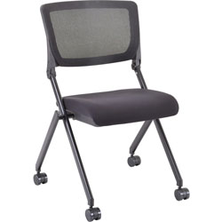 Lorell Nesting Chairs, Mobile, 20-1/4 inx22-7/8 inx35-3/8 in, 2/CT, Black