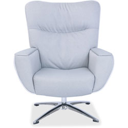 Lorell Lounge Chair, 360-degree Swivel, 35-1/2 in x 34 in x 38 in, Gray