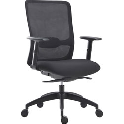 Lorell SOHO Collection High-back Chair, 26.4 in x 24.4 in x 42.1 in, Material: Fabric Seat, Nylon Base, Finish: Black, Gray
