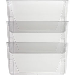Lorell Wall File Pockets, 13-1/8 inx4-1/4 inx14-3/4 in, 3/PK, Clear