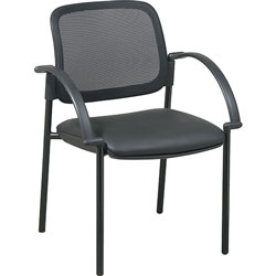 Lorell Guest Chair, 24" x 23 1/2" x 32-3/4", Black Faux Leather Seat