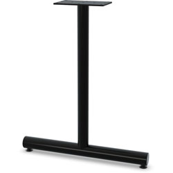 Lorell Relevance Tabletop T-Leg Base with Glides - 27.8 in - Material: Tubular Steel - Finish: Black
