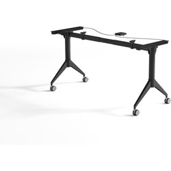 Lorell Training Table Base - Black Folding Base - 2 Legs - 29.50 in Height - Assembly Required - Cold-rolled Steel (CRS)