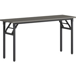 Lorell Folding Training Table, Melamine Top, 60 in Table Top Width x 18 in Table Top Depth x 1 in Table Top Thickness, 30 in Height, Assembly Required, Gray