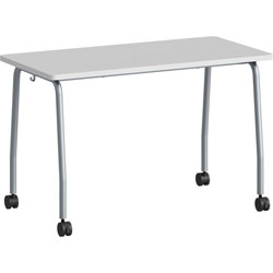 Lorell Training Table - Laminated Top - 29.50 in Table Top Length x 23.63 in Table Top Width x 1 in Table Top Thickness - 47.25 in Height - Assembly Required - Gray - Particleboard Top Material