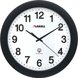 Lorell Wall Clock, 12", Arabic Numerals, White Dial/Black Frame