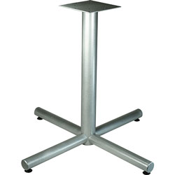 Lorell Cafe Table Base, X-Leg, 36 inx36 inx30 in, Metallic Silver