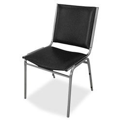 Lorell Armless Stacking Chairs, 20-3/4"x19-3/6"x35-5/8", Black