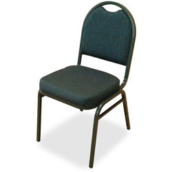 Lorell Blue Stack Chairs with Round-Back, 18" x 22" x 35 1/2"