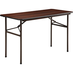 Lorell Folding Table, 48"x24"x29", Mahogany