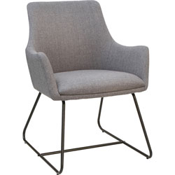 Lorell Gray Flannel Guest Chair with Sled Base, Sled Base, Gray, 25.1 in Width x 26.1 in Depth x 33.5 in Height, 1 Each