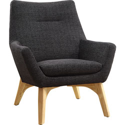 Lorell Chair, Lumbar Support, 32-3/5 inWx19-3/4 inLx35-1/2 inH, Black/Natural