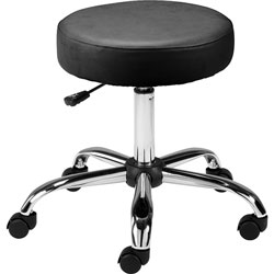 Lorell Pneumatic Height Stool, 24 inx24 inx23 in, Black/CE Base