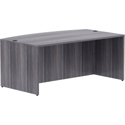 Lorell Weathered Charcoal Laminate Desking, 72 in x 41.4 in x 29.5 inDesk Shell, 1 in Top, Bow Front Edge, Material: Polyvinyl Chloride (PVC) Edge, Finish: Weathered Charcoal Laminate