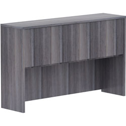 Lorell Weathered Charcoal Laminate Desking, 60 in x 15 in x 36 in, Drawer(s)4 Door(s), Material: Polyvinyl Chloride (PVC) Edge, Finish: Weathered Charcoal Laminate
