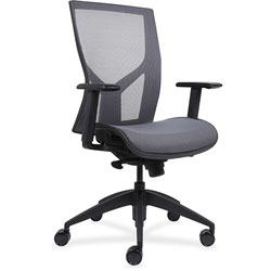 Lorell High-back Chair, Mesh Back & Seat, 26-1/4 in x 24-3/4 in x 42-3/4 in, Black