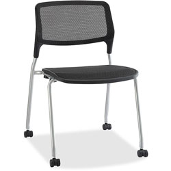 Lorell Stackable Guest Chair, 22-1/4 in x 23-1/2 in x 32-1/2 in, BK