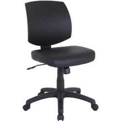 Lorell PVC Upholstery Task Chair, 5-star Base, Black