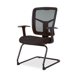 Lorell Guest Chair, Mesh Fabric, 27"x27-3/4", 41", Black