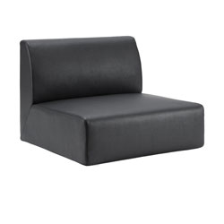 Lorell Contemporary Collection Single Seat Sofa, 25.5 in x 25.5 in x 19.6 in, Material: Polyurethane, Finish: Black