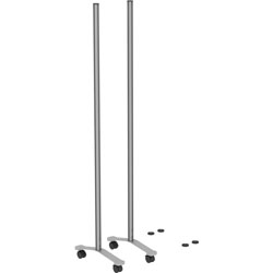Lorell Adaptable Panel Legs, 18.8 in Width x 2 in Depth x 71 in Height, Aluminum, Silver