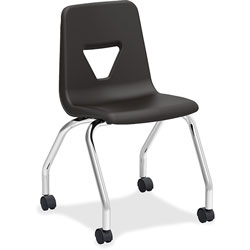Lorell 4-Legged Mobile Chair, 18-1/2 in x 21 in x 30 in, 2/CT, Black